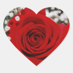 Red Roses With Baby Breath Heart Stickers