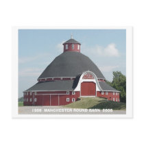 Red ROUND BARN card Postcard