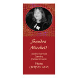 red round frame full color rack card