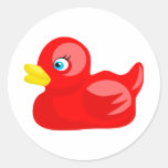 Red Rubber Duck Round Sticker