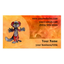 Red-Ruffed Lemur Business Card - Fiery Orange