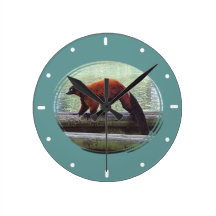 Red Ruffed Lemur of Madagascar Wall Clock