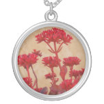 Red Rustic Flowers Necklace