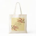 Red Sakuras Chinese Wedding Custom Gift Tote Bag