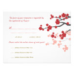 Red Sakuras & Gold Double Happiness RSVP Reply Car Custom Invite