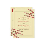 Red Sakuras Save The Date Announcement Postcard