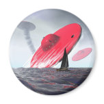 Red Saucer Attack Magnet