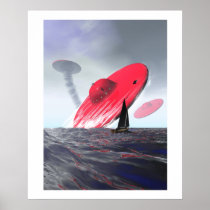 Red Saucer Attack Poster