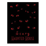 Red Scary Eyes Postcard Invite
