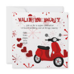 Red Scooter with Hearts! invitations