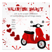 Red Scooter with Hearts! Personalized Announcements