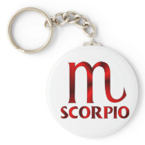 Red Scorpio Horoscope Symbol Keychain