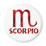 Red Scorpio Horoscope Symbol magnets