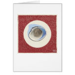 RED SEASHELL SITTING SERENELY GREETING CARD