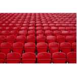 Red seats at football stadium photo sculptures