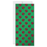 Red shamrocks on green background custom rack card