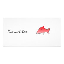 Red shark photo card template