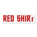 Red Shirt Bumper Sticker bumper stickers
