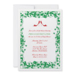 Red Shoes Green Flowers Bridal Shower Invitation
