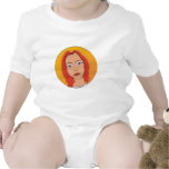 Red Short Hair Woman Tees