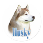 Red Siberian Husky Name - Sticker