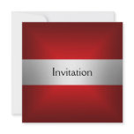 Red Silver  Party Personalised invitations