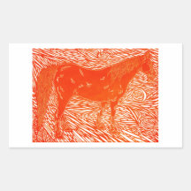 Red Silver Rectangle Sticker