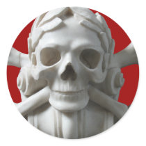 Red Skull & Bones Pirate Skeleton Stickers