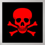 Red Skull & Crossbones Poster posters