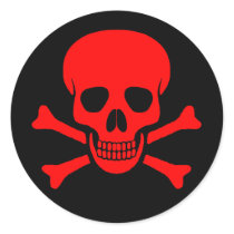 Red Skull & Crossbones Sticker