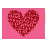 Red Skull Heart Greeting Card