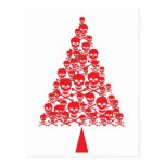 Red Skull Xmas Tree Postcard