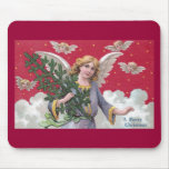 Red Sky Angel Carrying Pine Bough in the Clouds mousepads