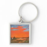 Red Sky At Night Abstract Painting Key Chain Small keychains