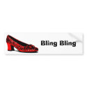 red slippers, Bling Bling bumper stickers