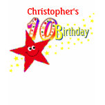 Red Smiley Star 10th Birthday Shirt