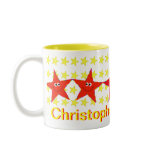 Red Smiley Star 4th Birthday Party Mug