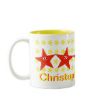 Red Smiley Star 5th Birthday Party Mug