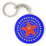Red Smiley Star Whirl Key Chain keychains