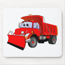 Red Snow Plough Cartoon Mousepads