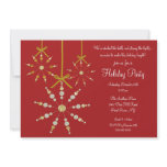 Red Snowflake Ornament Christmas Party Invitation