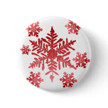 Red Snowflakes Pinback Buttons