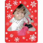 Red Snowflakes Christmas Tree Photo Ornament photo sculptures