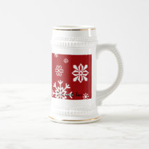 Red snowflakes pattern mug