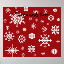 Red snowflakes pattern print