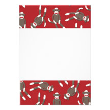 Red Sock Monkey Invitation