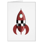 Red Space Rocket Card