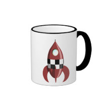 Red Space Rocket Mug