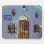 Red Spanish style door, Marbella flowers Mousepad