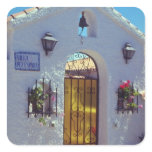Red Spanish style door, Marbella flowers Stickers